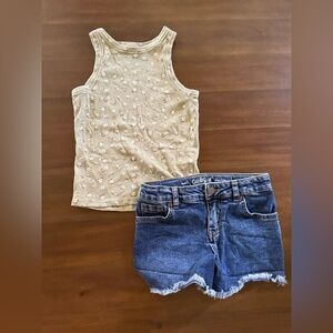 Girls 8 outfit Abercrombie tank top cat jack shorts